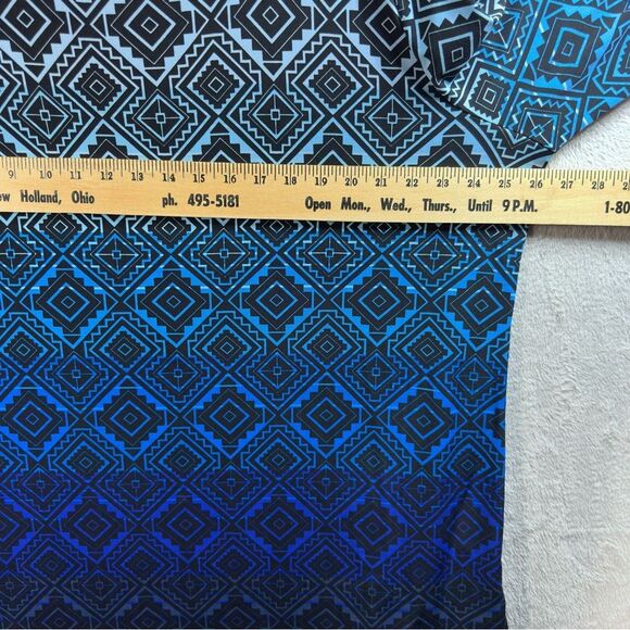 CJ Banks Slinky Flowy Tunic Stretch Blue Printed Ombré‎ 3/4 Sleeves Women’s 2X - Picture 5 of 8